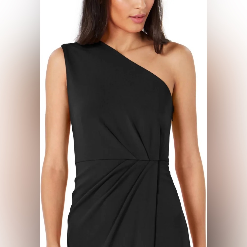 Calvin Klein Draped One Shoulder Black Gown, Size 12, EUC—worn once!! - Picture 4 of 7